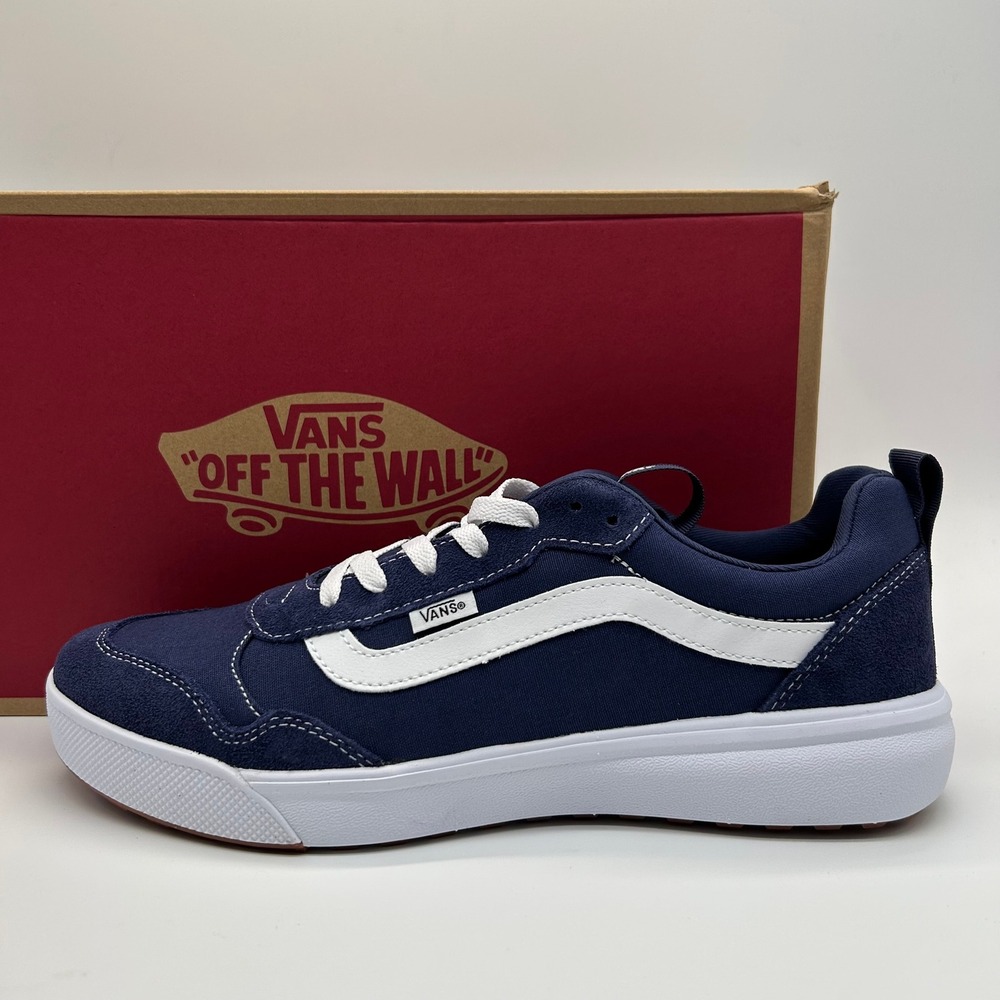 Vans Range EXP Shoes Mens 11.5 Deep Twilight Blue Suede Canvas Sneakers Skater